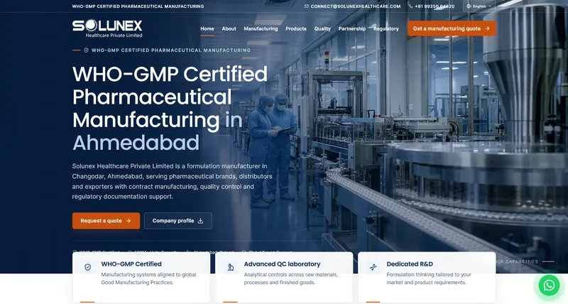 Solunex General Trading website screenshot